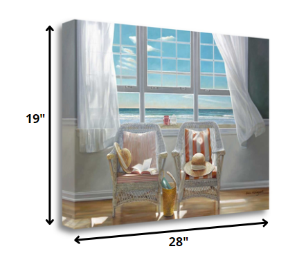 HomeRoots 28" Beach House View 2 Giclee Wrap Canvas Wall Art