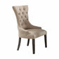 HomeRoots 28" Beige And Brown Linen Tufted Parsons Chair in Set Of Two