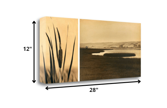 HomeRoots 28" By the Water Sepia Tone Giclee Wrap Canvas Wall Art