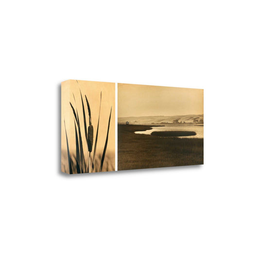 HomeRoots 28" By the Water Sepia Tone Giclee Wrap Canvas Wall Art