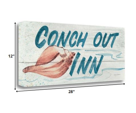 HomeRoots 28" Conch Out Inn 1 Giclee Wrap Canvas Wall Art