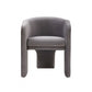 HomeRoots 28" Contemporary Three Legged Velvet Chair in Dark Gray Finish