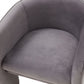 HomeRoots 28" Contemporary Three Legged Velvet Chair in Dark Gray Finish