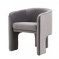 HomeRoots 28" Contemporary Three Legged Velvet Chair in Dark Gray Finish
