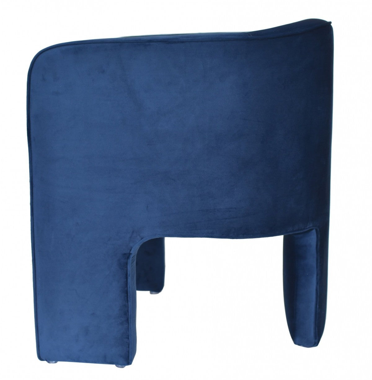 HomeRoots 28" Contemporary Velvet Three Legged Chair in Royal Blue and Gray Finish