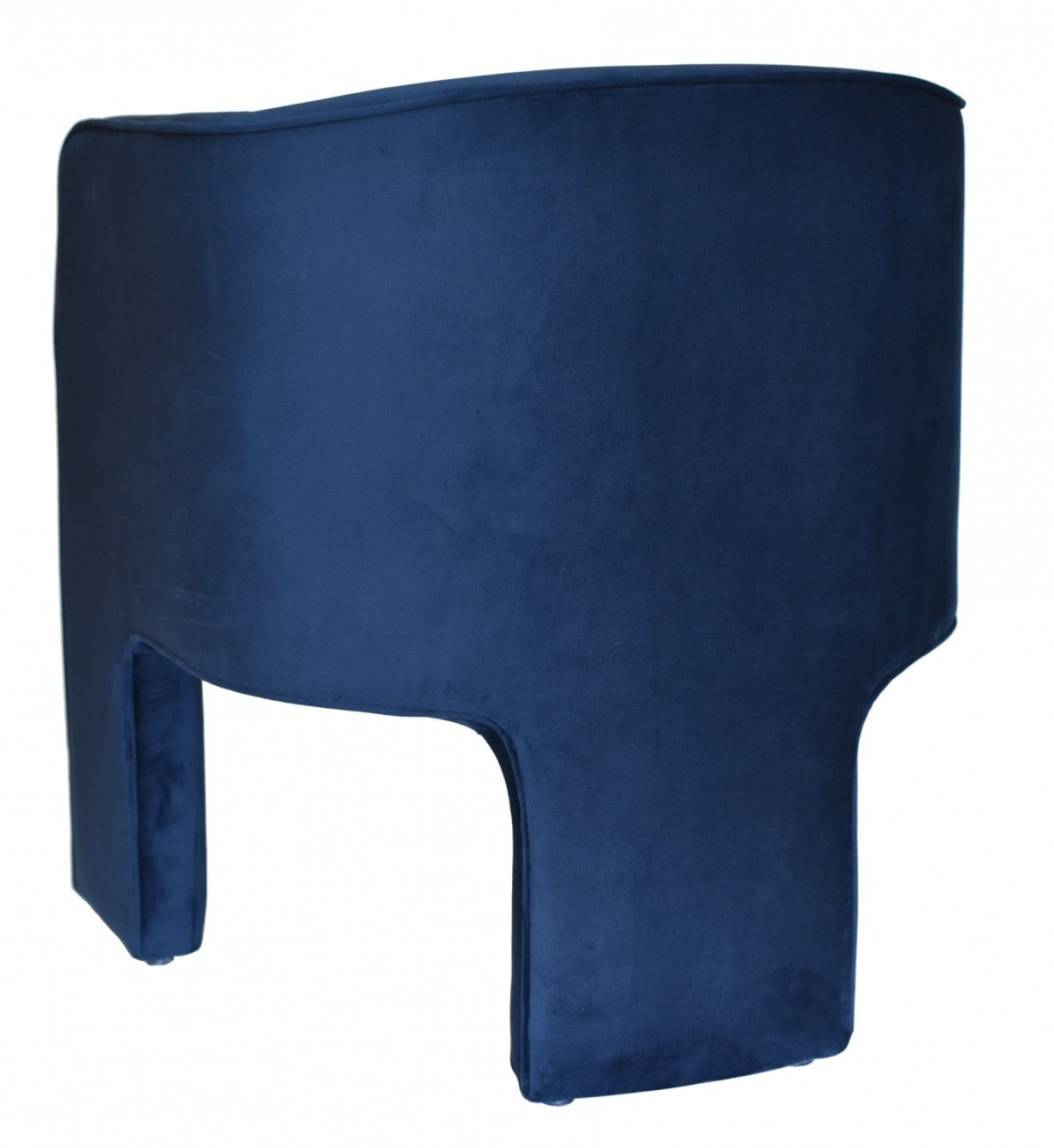 HomeRoots 28" Contemporary Velvet Three Legged Chair in Royal Blue and Gray Finish