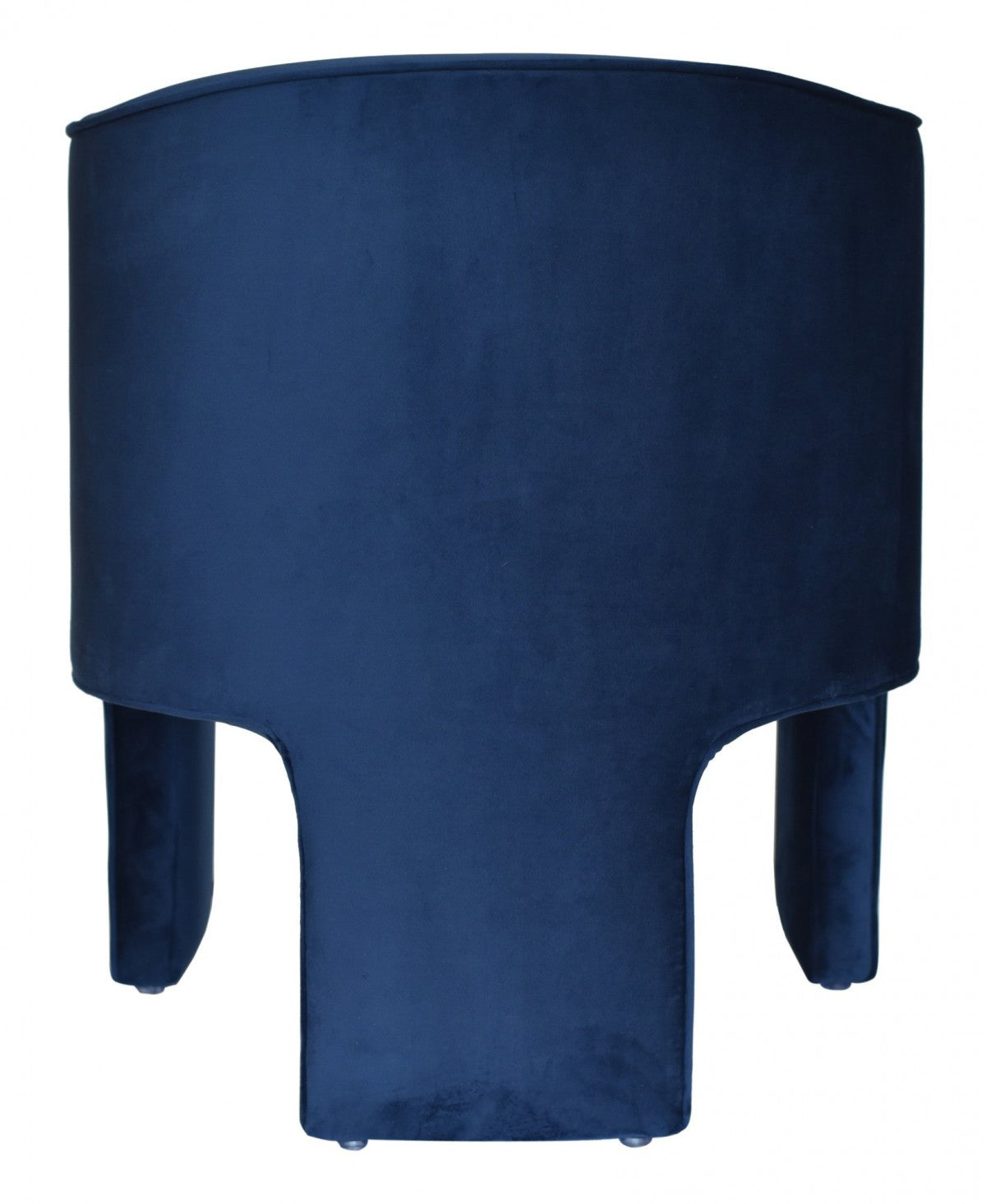 HomeRoots 28" Contemporary Velvet Three Legged Chair in Royal Blue and Gray Finish