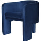 HomeRoots 28" Contemporary Velvet Three Legged Chair in Royal Blue and Gray Finish