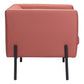 HomeRoots 28" Faux Leather Tufted Barrel Chair in Rust and Black Finish
