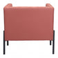 HomeRoots 28" Faux Leather Tufted Barrel Chair in Rust and Black Finish