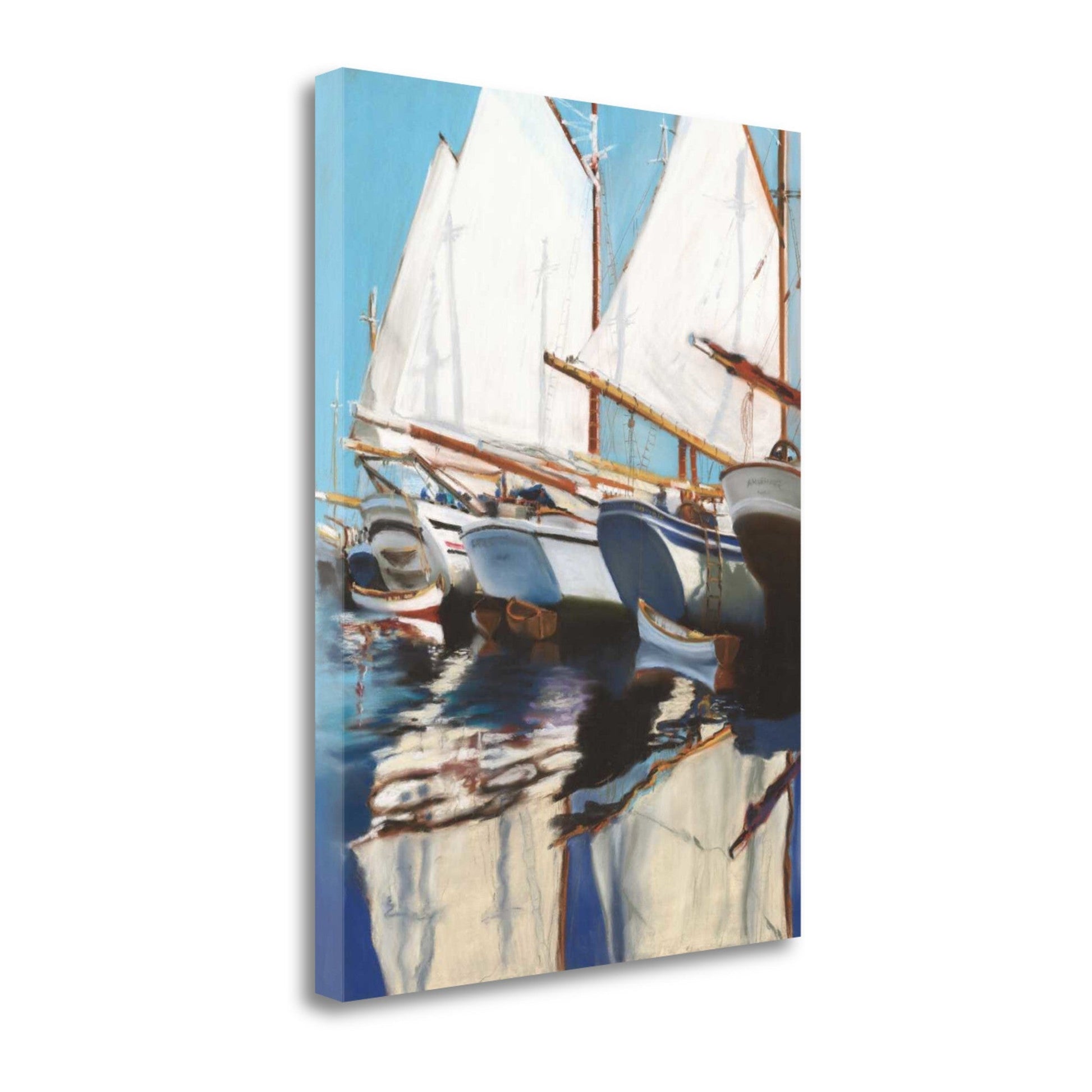 HomeRoots 28" Fun and Vibrant Sailboats Giclee Wrap Canvas Wall Art