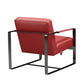 HomeRoots 28" Genuine Leather Arm Chair in Red And Black Finish