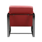 HomeRoots 28" Genuine Leather Arm Chair in Red And Black Finish