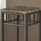 HomeRoots 28" Genuine Marble Look Square End Table in Black And Cappuccino Finish