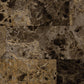 HomeRoots 28" Genuine Marble Look Square End Table in Black And Cappuccino Finish