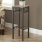 HomeRoots 28" Genuine Marble Look Square End Table in Black And Cappuccino Finish