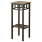 HomeRoots 28" Genuine Marble Look Square End Table in Black And Cappuccino Finish