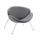 HomeRoots 28" Grey Leatherette and Metal Accent Chair