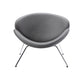 HomeRoots 28" Grey Leatherette and Metal Accent Chair