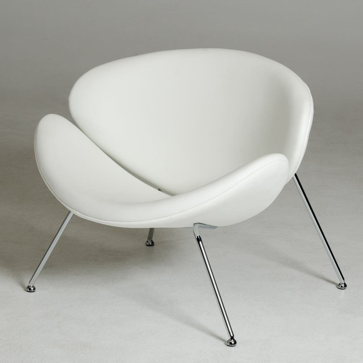 HomeRoots 28" Leatherette Accent Chair in White Finish