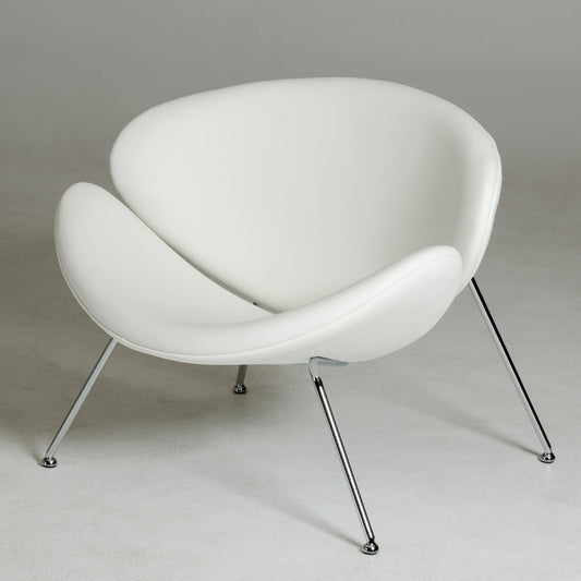 HomeRoots 28" Leatherette Accent Chair in White Finish