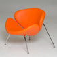 HomeRoots 28" Leatherette and Metal Accent Chair in Orange Finish