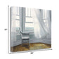 HomeRoots 28" Lonesome Single Chair with Flying White Curtains Giclee Wrap Canvas Wall Art