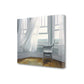 HomeRoots 28" Lonesome Single Chair with Flying White Curtains Giclee Wrap Canvas Wall Art