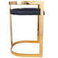 HomeRoots 28" Low Back Counter Height Bar Chair With Footrest in Black and Gold Finish