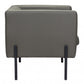 HomeRoots 28" Modern Cube Faux Leather Accent Chair With Dark Khaki Green and Black Finish