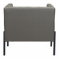 HomeRoots 28" Modern Cube Faux Leather Accent Chair With Dark Khaki Green and Black Finish