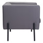 HomeRoots 28" Modern Cube Faux Leather Accent Chair With Light Gray and Black Finish