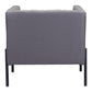 HomeRoots 28" Modern Cube Faux Leather Accent Chair With Light Gray and Black Finish