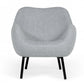 HomeRoots 28" Modern Linen Fabric Chunky Wingback Chair in Grey Finish