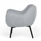 HomeRoots 28" Modern Linen Fabric Chunky Wingback Chair in Grey Finish