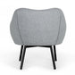 HomeRoots 28" Modern Linen Fabric Chunky Wingback Chair in Grey Finish