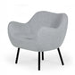 HomeRoots 28" Modern Linen Fabric Chunky Wingback Chair in Grey Finish