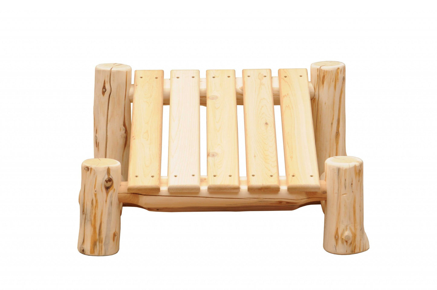 HomeRoots 28" Rustic Cedar Outdoor Adirondack Ottoman in Natural Finish