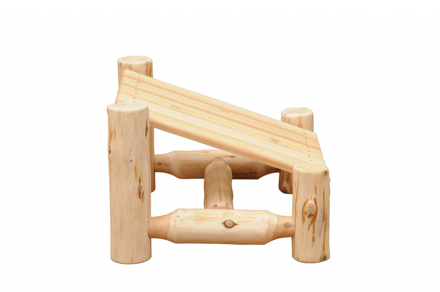 HomeRoots 28" Rustic Cedar Outdoor Adirondack Ottoman in Natural Finish