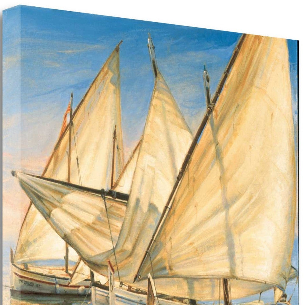 HomeRoots 28" Series of Boats with Lateen Sails Giclee Wrap Canvas Wall Art