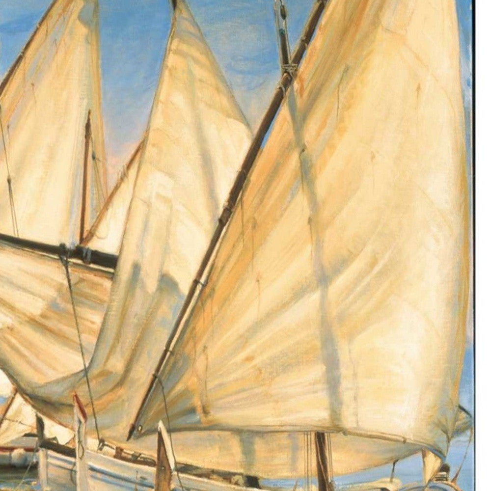 HomeRoots 28" Series of Boats with Lateen Sails Giclee Wrap Canvas Wall Art