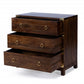 HomeRoots 28" Solid Wood Three Drawer Dresser in Brown Finish