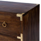 HomeRoots 28" Solid Wood Three Drawer Dresser in Brown Finish