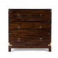 HomeRoots 28" Solid Wood Three Drawer Dresser in Brown Finish