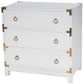 HomeRoots 28" Solid Wood Three Drawer Dresser in Glossy White Finish