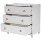 HomeRoots 28" Solid Wood Three Drawer Dresser in Glossy White Finish