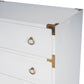 HomeRoots 28" Solid Wood Three Drawer Dresser in Glossy White Finish
