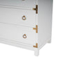 HomeRoots 28" Solid Wood Three Drawer Dresser in Glossy White Finish