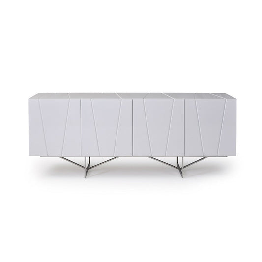 HomeRoots 28" White High Gloss Buffet