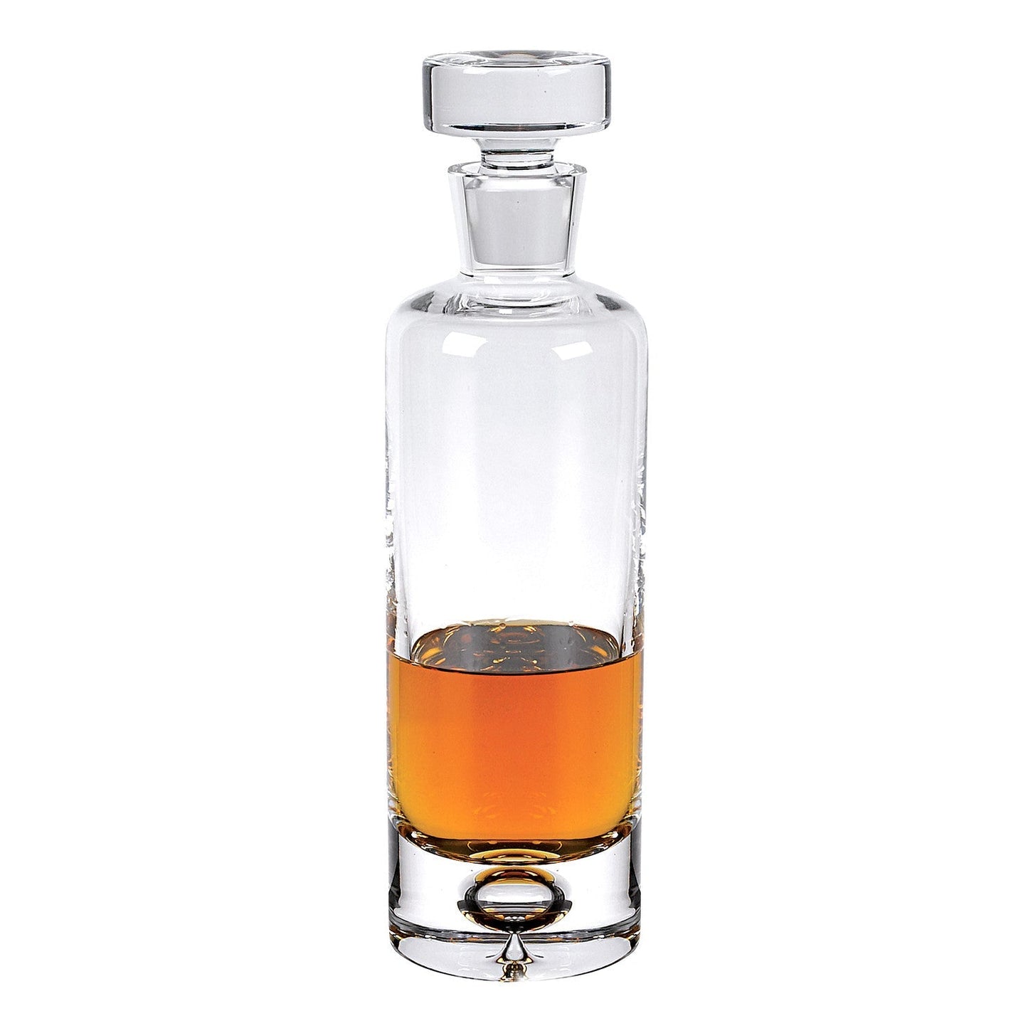 HomeRoots 28 oz Mouth Blown European Crystal Round Decanter